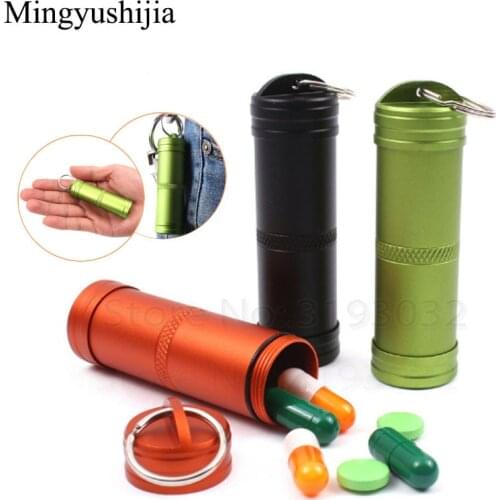 Hike gear Outdoor Can Pill Bottle Tank Box Bushcraft Keychain Waterproof Container EDC Emergency Survival Hunt Travel Camp Tools