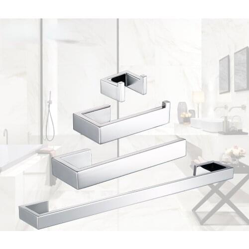 Polished Toilet Paper Holder Towel Hooks Bathroom Accessories Kit Bar Stainless Steel Bedroom Wall Mount WC Bath Hardware Sets