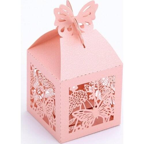 Hollow Butterfly design Cookie Boxes Custom Make Cake Box Packaging Pearl Paper Sugar Box 50pcs/lot