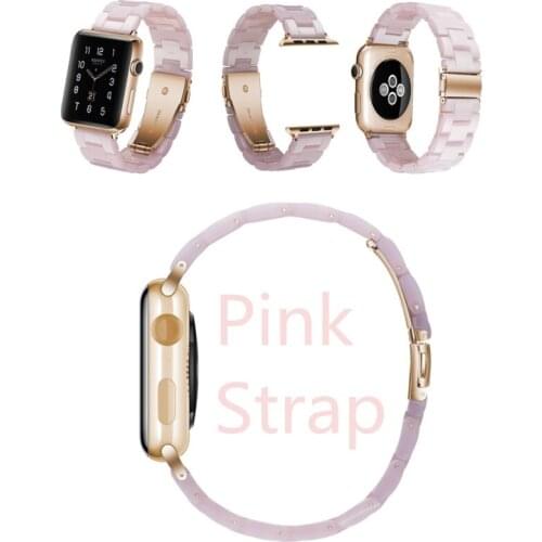 38 42 mm Pink Resin Smart Strap For Apple i Watch ios Replacement Straps Sport Bracelet Wrist Band smartwatch Accessories Women