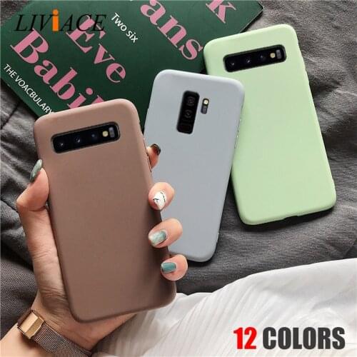 Plain candy color silicone phone case on for samsung galaxy s10 plus s10e s9 s8 plus s7 s6 edge s7edge soft tpu back cover coque