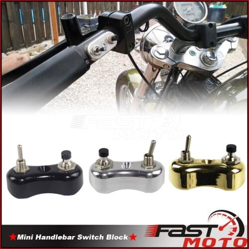 Universal Custom Cafe Racer Mini Handlebar Switch Block 22mm 28mm Light Horn Switches for Harley Dyna Sportster Chopper Bobber