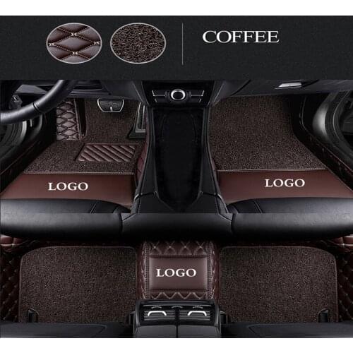 WLMWL logo Custom leather car mat for Toyota All Models c-hr rav4 corolla toyota land cruiser wish yaris auto accessories