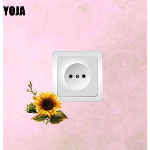 YOJA Lovely Mystery Warm Sunflower PVC Switch Sticker Personalized Cartoon Style Wall Decal 15SS0168
