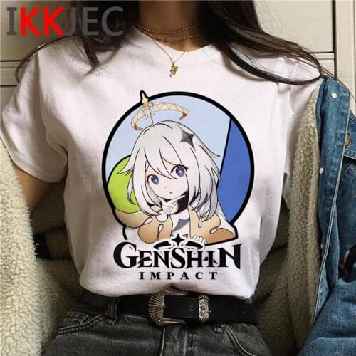 Genshin Impact top tees tshirt women grunge kawaii graphic tees women harajuku kawaii top tees t-shirt white t shirt