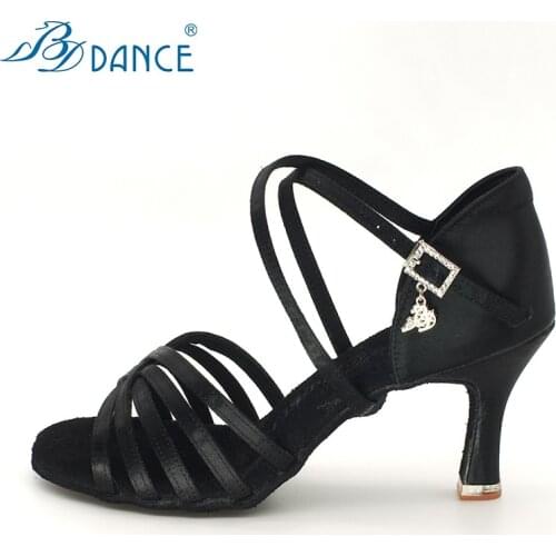 Latin Dance Shoes Female Adult High-end Upgrade BDdance Soft Bottom National Standard Export Latin Ballroom Shoes 216 TOP SHOE