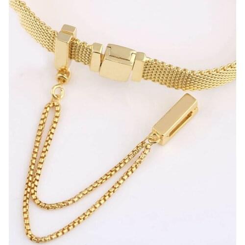 Authentic S925 Shine Reflexions Safety Chain Charm for Women Reflexion Bracelet Bangle