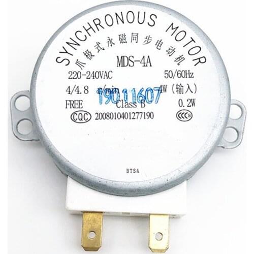 1Pc AC 220-240V 4/4.8RPM 4W Synchronous Motor for Microwave Oven MDS-4A