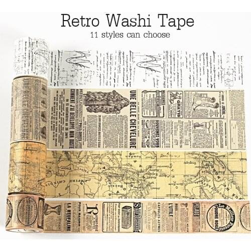 1PC Journal Tape Vintage Decoration Retro Washi Tape Set Scrapbooking Masking Washi Tape Decorative Washi Stickers