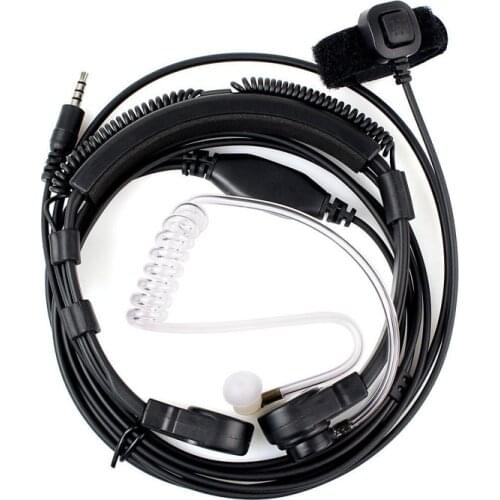 1 pin 3.5mm Flexible Throat Controlled Finger PTT Mic Earpiece Covert Air Tube Headset for iPhone Smart Cell Phone for XiaoMi