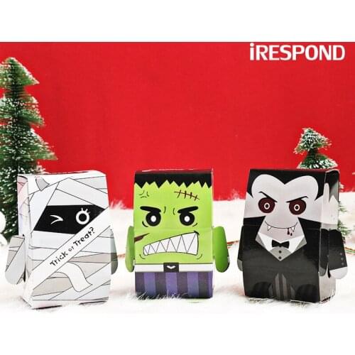 10/20/50pcs Halloween Boxes Gift Packaging Candy Cartoon Halloween Box Package Birthday Party Decor Vampire Frankenstein Mummy