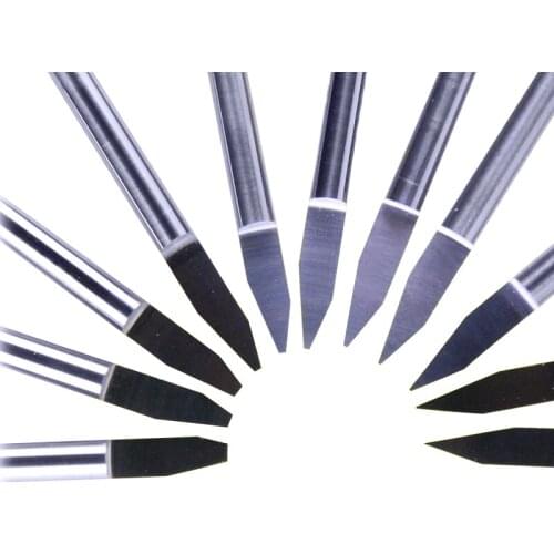 10pcs New Carbide PCB CNC Engraving Machine Router V Bits 30 Degree 0.4mm HUHAO # J3.3004 -Tools From Factory