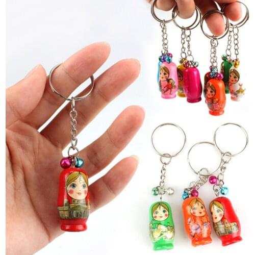12Pcs/Set Russian Nesting Dolls Key Ring Babushka Matryoshka Figurines Kids Toy sleutelhanger camping porta chaves metal 2020