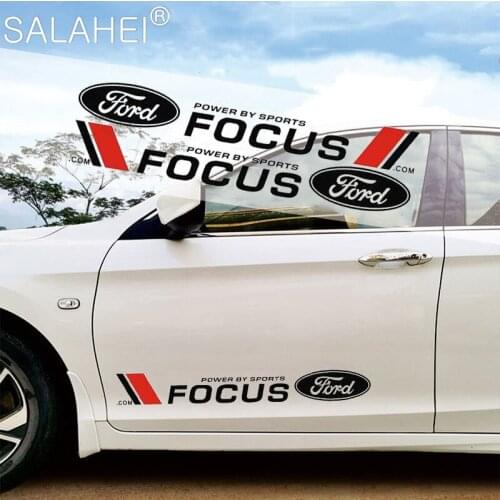 2pcs Car Door Side Stickers Car Logo Decal Styling Accessories Body Decals For Ford ST FOCUS 2 3 Mondeo Fiesta Kuga MK2 MK3 MK4