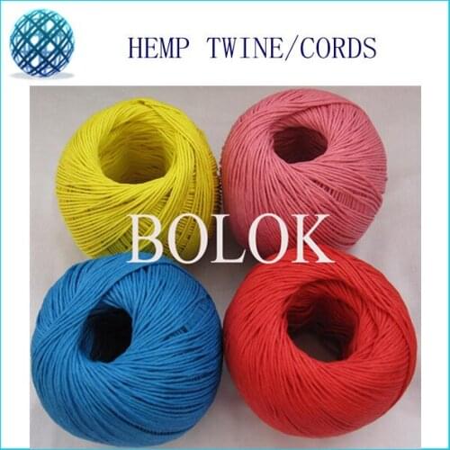 200pcs/lot 12 color hemp cord100m/ball,waxed hemp twine, hemp twine cord used in all kinds packing by free shipping