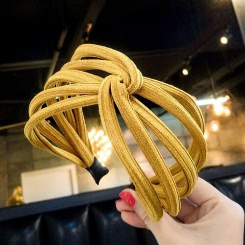 2021 New Womens Fashion Hairband Simple Style Knot Headband Spring Summer Hair Accessories Pink Black Turban Headwear