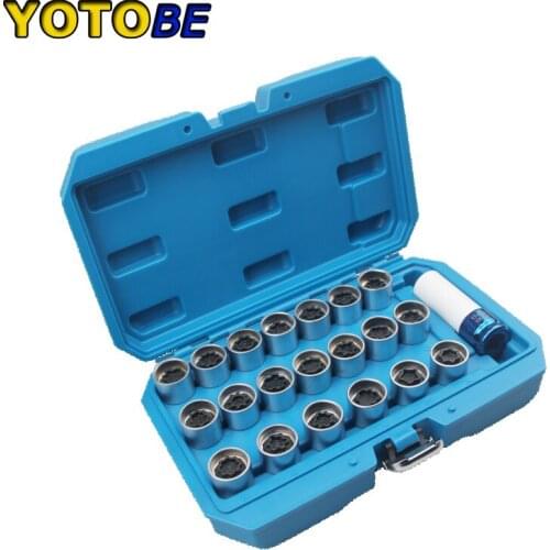 21pcs Wheel Lock Nut Socket Removal Key Wheel Nut Removal Tool for Audi