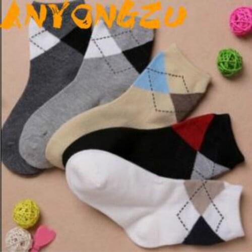 5pairs/lot Spring Children Cotton Socks For Baby Boy Socks Diamond Lattice Autumn kid In tube sock High Quality 2-12 Years