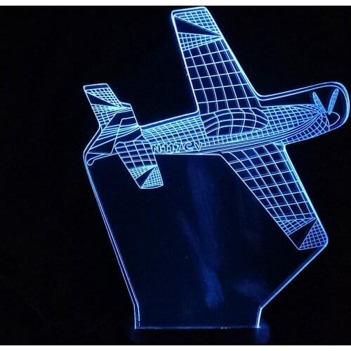 7 Color Changing LED Airplane Aircraft 3D Night Light Led Bedroom Decor Holiday Gift Wow Sylvanas Windrunner Kids USB Table Lamp