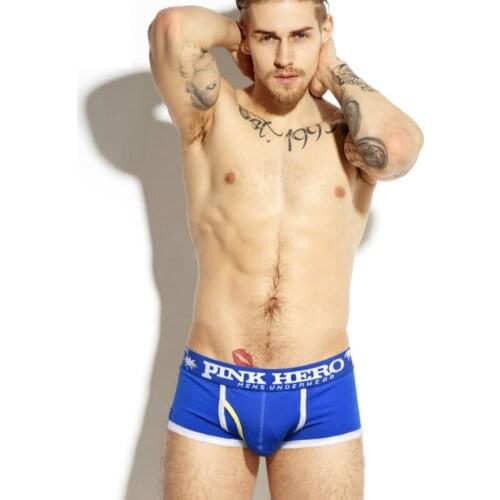 Pink Heroes Men Underwear Boxers Cotton Cartoon Print Men Boxer Underwear Lingerie Gay Sexy Men Shorts Boxer Cuecas Panties