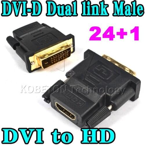 1 Piece New DVI 24+1 Male To HDMI-compatible Female Gold Converter Adapter Cable For XBOX 360 For PS3 For PS4 HDTV 1080P