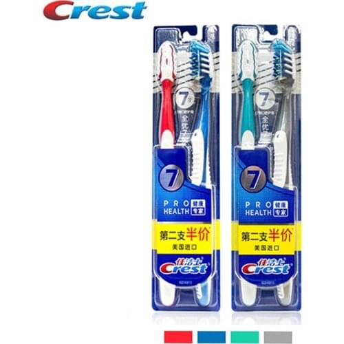 Crest Seven Effect Toothbrush Manual USA Imported Original Special Adult ProHealth Tooth Brushes Oral Care Soft Bristle 2pc/Pack