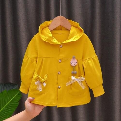 Baby Girls Toddler Girls Children Clothing Autumn Outerwear Kids Girls Hooded Jacket