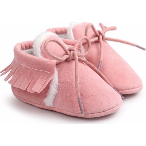 PU Leather Baby Moccasins Infant Soft Moccs Shoes Fringe Soled Non-slip Footwear Crib Shoes