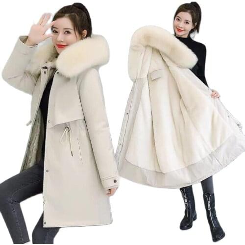 ENLU Women's Parkas With Natural Fur