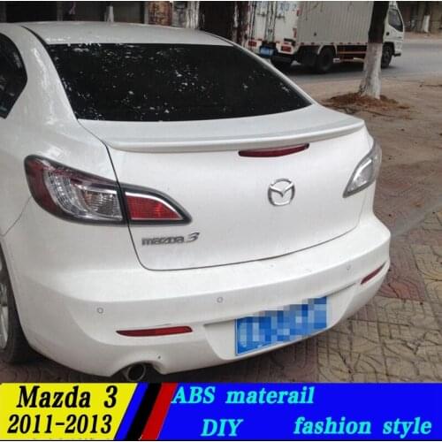 Use for mazda 3 spoiler 2011-2013 mazda 3 spoiler High Quality ABS Material Car Rear Wing Primer Color for mazda 3 2011-2013