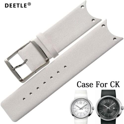 DEETLE Genuine Calf Leather Strap Brown Watch Band Case For CK Calvin Klein KOH23101 KOH23307 Watchbands