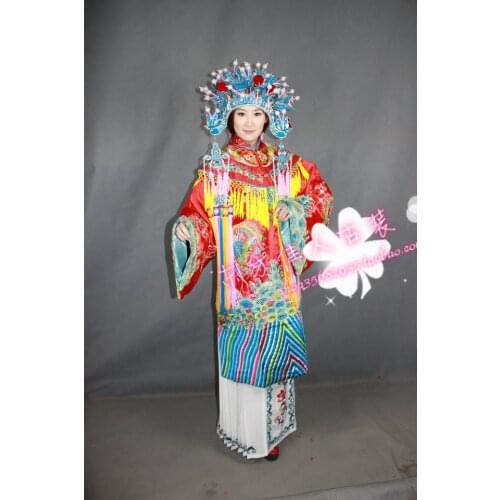 Red Splendid Embroidery Peking Opera Stage Costume Opera Costume Guifeizuijiu Drunk Tang Empress Yang