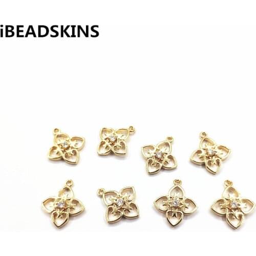 New arrival! 18x15mm 50pcs Rhinestone Flower shape charm/Connectors for Jewelry/Earring Accessories/Earring parts DIY
