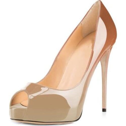 SHOFOO shoes.Fashion womens shoes, about 12.5cm high heel womens shoes. Party shoes. Peep toe pumps.SIZE:34-45