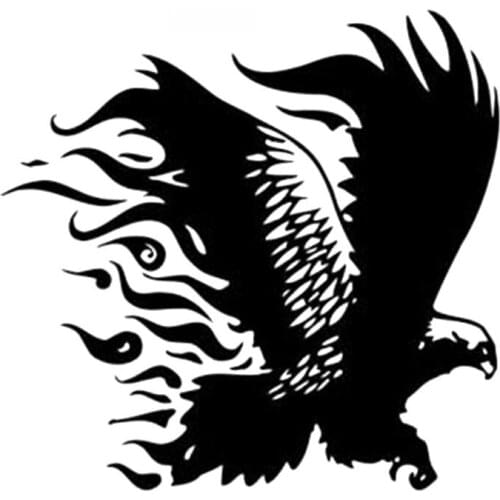 Eagle Bird Fire Predator Fire Bird Car Sticker Decorative Decal Pvc Motorcycle Car Decal Sticker, Black/white, 20cm*19cm