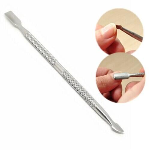 1PC Stainless Steel Nail Files Nails File Cuticle Spoon Pusher Remover Manicure Trimmer 13*0.5cm Women Beauty Tools