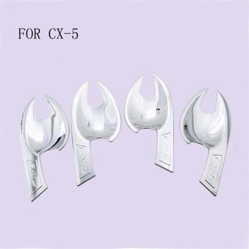FIR FOR Mazda CX5 CX-5 2017 2018 Accessories ABS CHROME Door Handle Covers Trim For CX5 CX-5 2017 2018 Car Styling