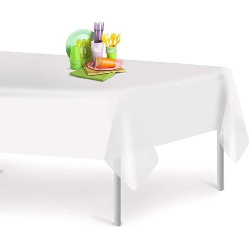 Promotion - Party Wedding Birthday Supplies, White Rectangle Disposable Plastic Tablecloth 137x234cm