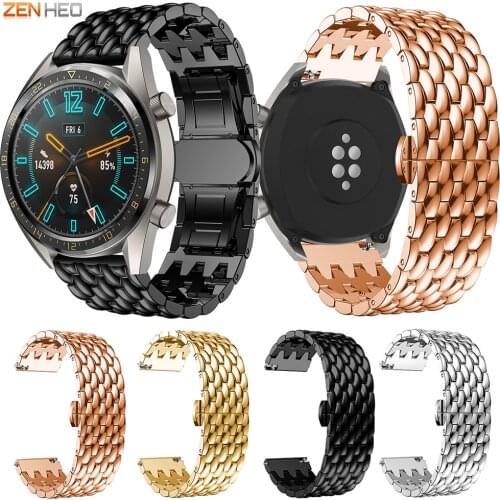 For Huawei Watch GT/GT2 Pro/GT2 46mm Bracelet Strap Replacement Stainless Steel Watch Band For Huawei Honor Watch GS Pro