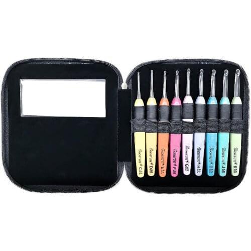 9 pcs yarn crochet needle with led croche needle kit weave tools Crochet hooks so weave knitting and crocheting accessories