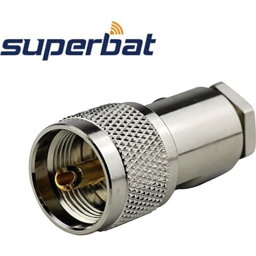 Superbat RF Coaxial Connector UHF Male Crimp Plug Connector for Cable LMR300