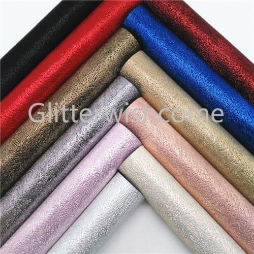 Glitterwishcome 21X29CM A4 Size Vinyl For Bows Embossed Horse Grain Leather, Metallic Faux Leather Sheets for Bows, GM593A