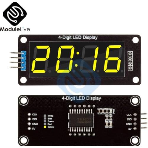 TM1637 0.56'' 0.56 inch Yellow 7 Segments 4-Digit Digital LED Display Tube Yellow Clock Double Dots Module For Arduino Board