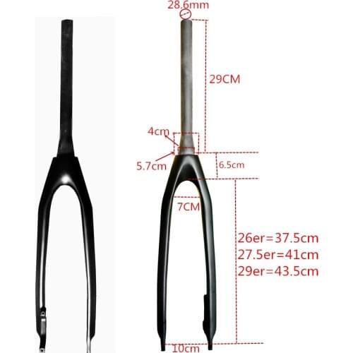 EC90 New Total Carbon Fiber Highway Bicycle Front Fork/Carbon Mountain Bicycle Front Fork Size 1-1/2 Bicycle Fork 26 /27.5 ER