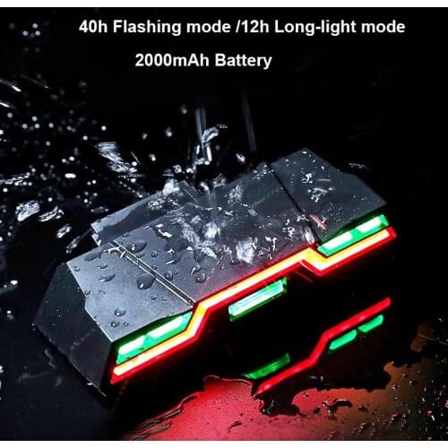 Bicycle Light Waterproof LED Taillight 3 Colors Mountain Road Bike Safety Warning Tail Lamp USB Rechargeabl Cycling Flashlight