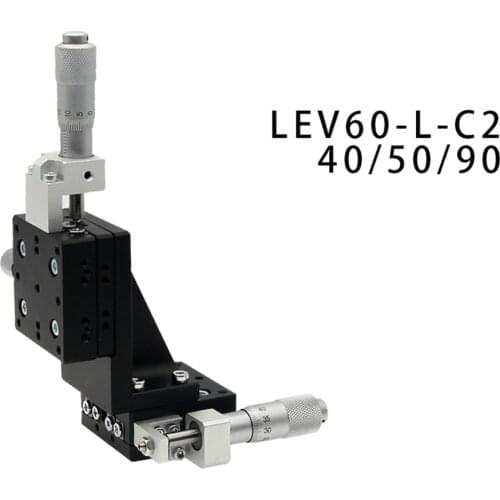 XZ Axis Vertical Lift LEV40-L-C2 40*40mm Linear Platform Load 19.6N Manual Displacement Platform Sliding Table LEV40
