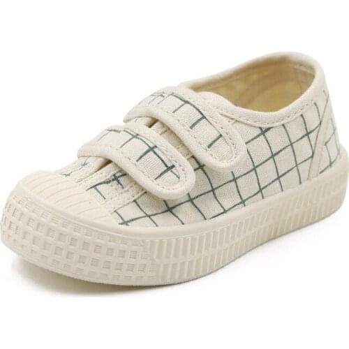 2021 Spring Korean Childrens Fashion Canvas Shoes Waffle Soft Bottom Boys and Girls Canvas Shoes Baby Kindergarten Indoor Shoes