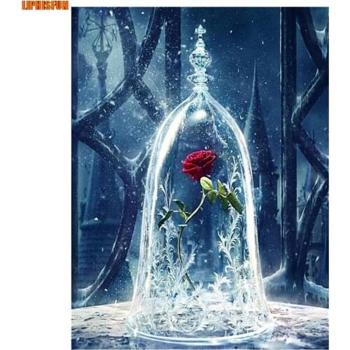 LIPHISFUN Handmade Cross Stitch Embroidery Diamond Painting Full Drill Home Decor Square/round Rose bell