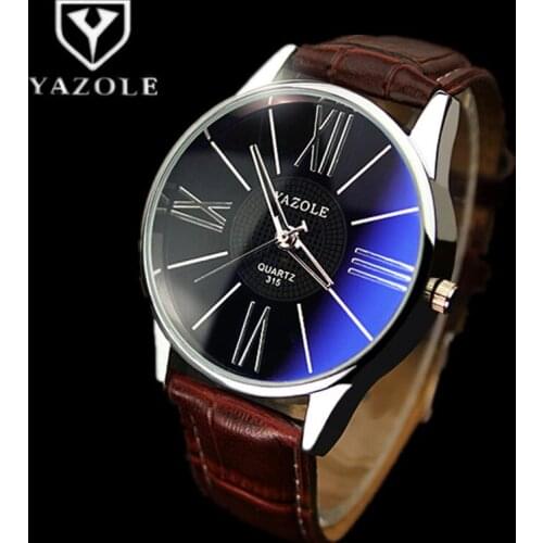 YAZOLE Top Brand Blue Glass Wrist Watch Men Business Watch Fashion Roma Quartz Watches Waterproof Male Clock Relogio Masculino