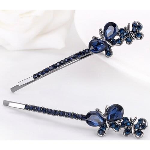1 Pair Rhinestone Butterfly Hair Clip Girls Barrette Square Hairpins Women Metal Maple Leaf Hairclips Hair Accessories